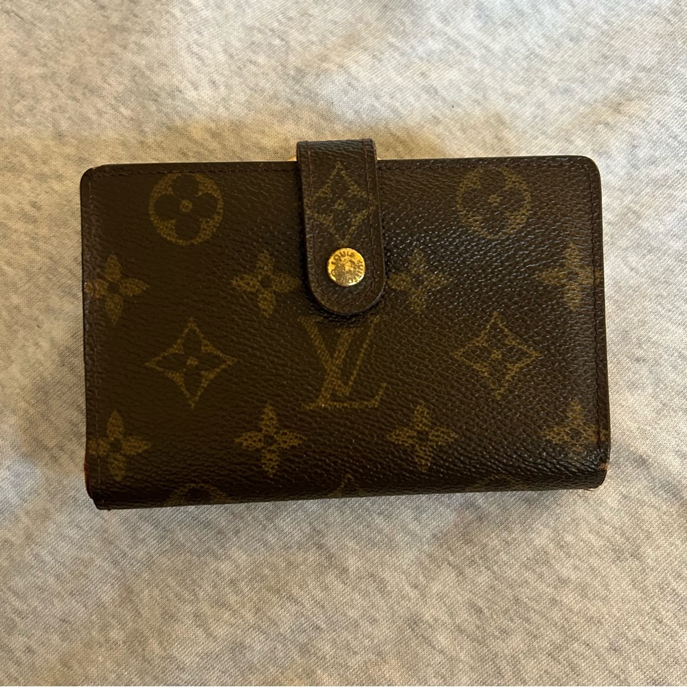 AUTH Louis Vuitton Leather Wallet With Coin Monogram Compact KissLock